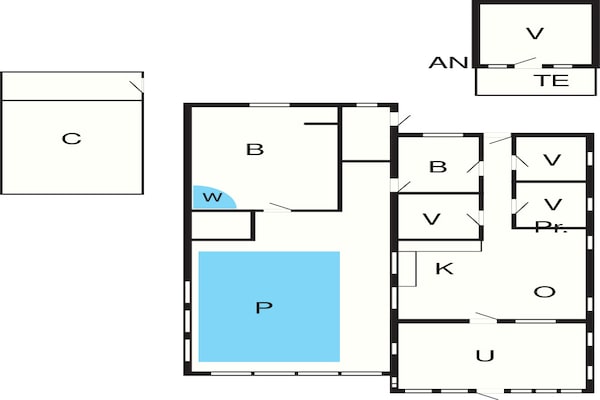 Foto van Luxe vakantieverblijf met zwembad - Vakantiehuis in Vejers Strand - FloorPlan