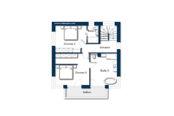 Foto van Chalet nabij Wildkogel Arena - Vakantiehuis in Neukirchen - FloorPlan