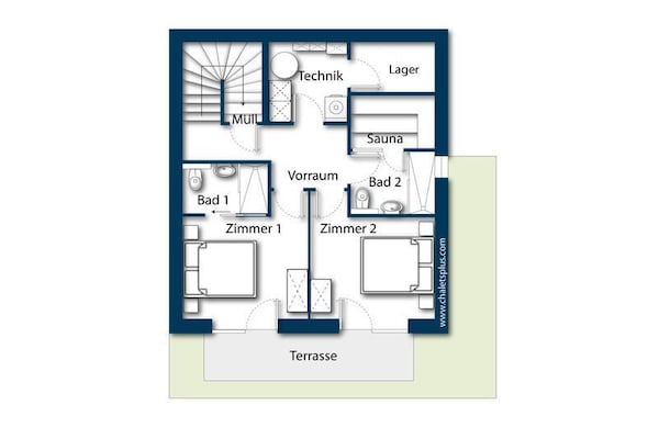 Foto van Rossberg Chalet met panoramisch uitzicht - Vakantiehuis in Neukirchen - FloorPlan