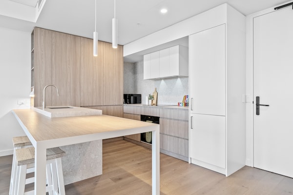 Foto van Stijlvol appartement met 2 slaapkamers, uitzicht en toegang tot het dak - Kitchen