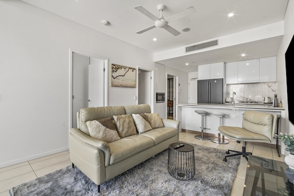 Foto van Stijlvol appartement met 2 slaapkamers in het centrum van Zuid-Brisbane - LivingRoom
