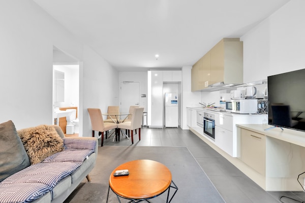 Foto van Appartement met 1 slaapkamer in een hoogbouwcomplex vlakbij Southern Cross. - LivingRoom