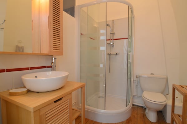 Foto van Kasteel in Asnières met Tennis & Boszicht - Vakantiehuis in Asnières - BathRoom