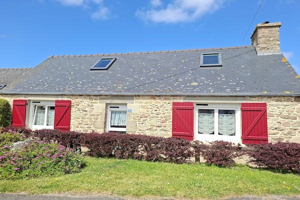 Foto van Bretonse stenen cottage bij zandstranden - Vakantiehuis in Landéda - ExteriorSummer