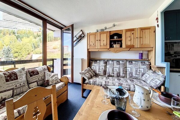 Foto van Aangename studio · Aan de voet van de piste. Balkon op het noorden. - Untagged