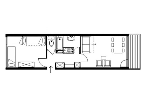 Foto van Aangenaam en licht appartement · Aan de voet van de pistes · Balkon - Untagged