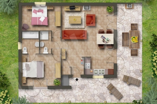 Foto van Schitterende Franse villa in de Loire-streek - Vakantiehuis in Les Forges - FloorPlan