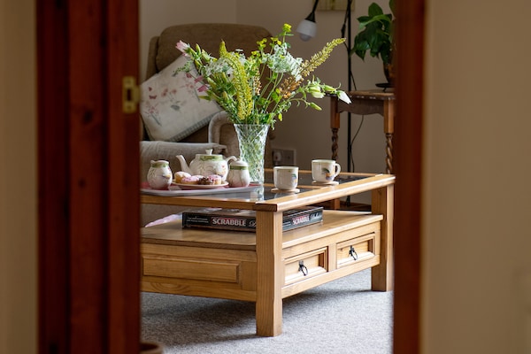Foto van Cottage in Shropshire met privébubbelbad - Vakantiehuis in Craven Arms - LivingRoom