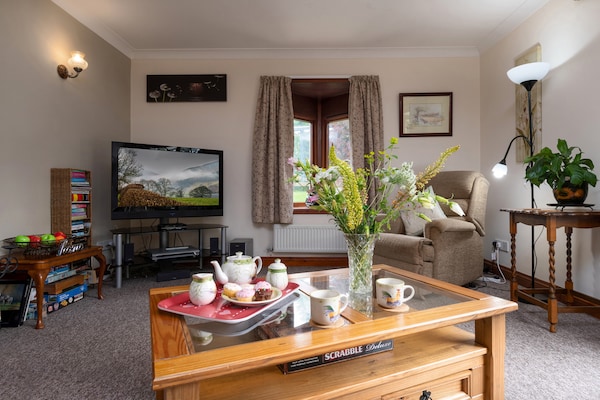 Foto van Cottage in Shropshire met privébubbelbad - Vakantiehuis in Craven Arms - LivingRoom