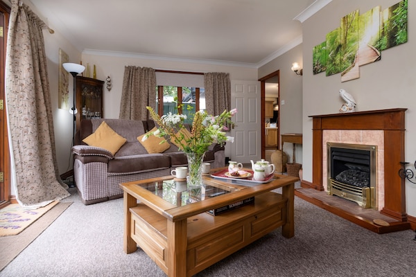 Foto van Cottage in Shropshire met privébubbelbad - Vakantiehuis in Craven Arms - LivingRoom