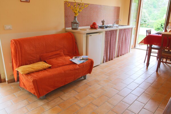 Foto van Appartement in Marche met Zwembad en Privacy - Vakantiehuis in Apecchio - LivingRoom