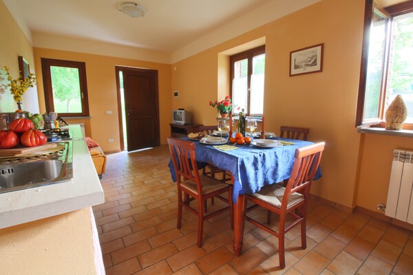 Foto van Appartement in Marche met Zwembad en Uitzicht - Vakantiehuis in Apecchio - DiningRoom