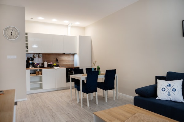 Foto van Appartement met airconditioning, bad, sauna - Vakantiehuis in Dziwnow - Kitchen