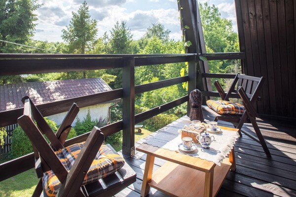 Foto van Vakantiehuis aan het meer, sauna, boot, fietsen - Vakantiehuis in Przewóz - TerraceBalcony